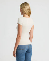 Womens Ribbed U-Neck Tee 3-Pack