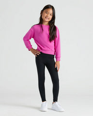 Girls Stormcloud & Electric Fuchsia Slouch Pullover Crew 2-Pack