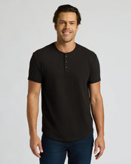 Heavyweight Curved Hem Henley 3-Pack
